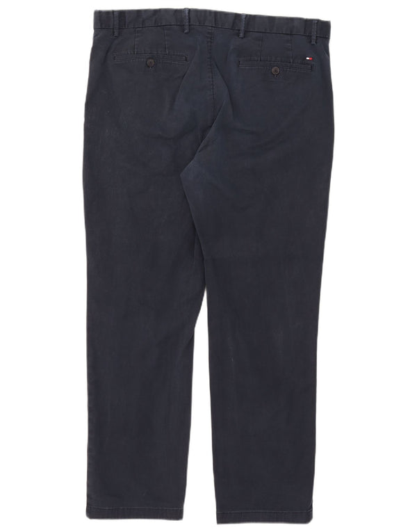 Tommy Hilfiger Mens Straight Chino Trousers W38 L26 Navy Blue Cotton