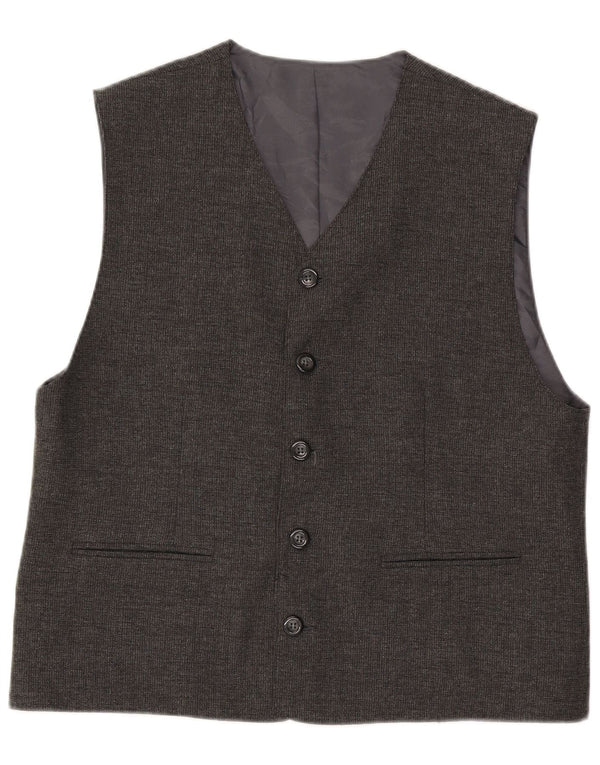 Vintage Mens Waistcoat 2XL Grey Wool