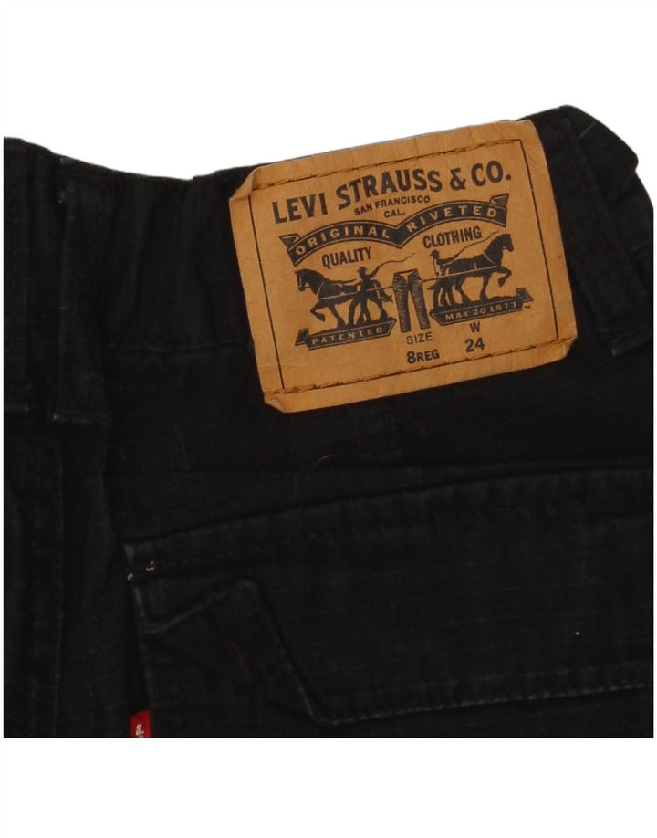 Levi's Boys Cargo Shorts 7-8 Years W24 L8 Black Cotton