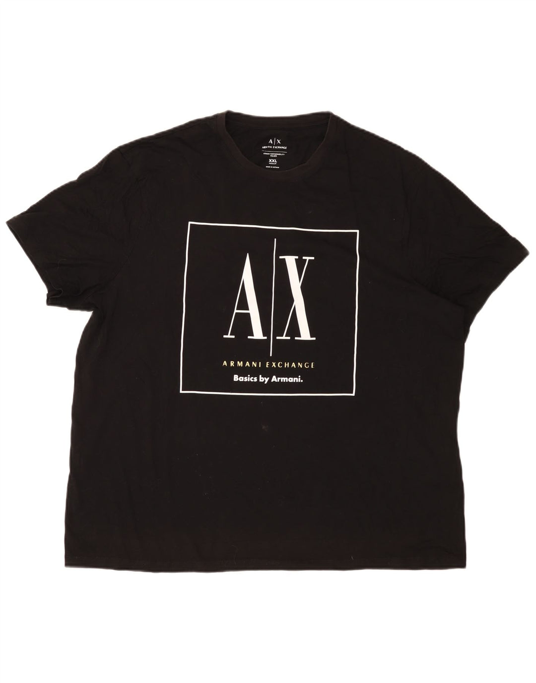 Armani Exchange Mens Regular Graphic T-Shirt Top 2XL Black