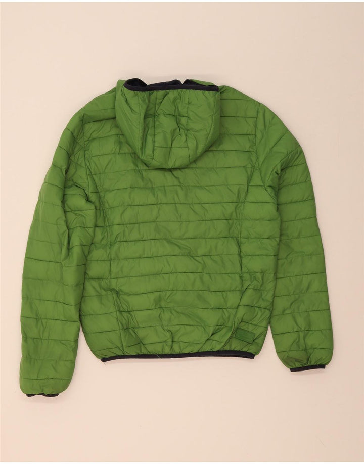Champion Mens Hooded Padded Jacket UK 38 Medium Green Polyamide