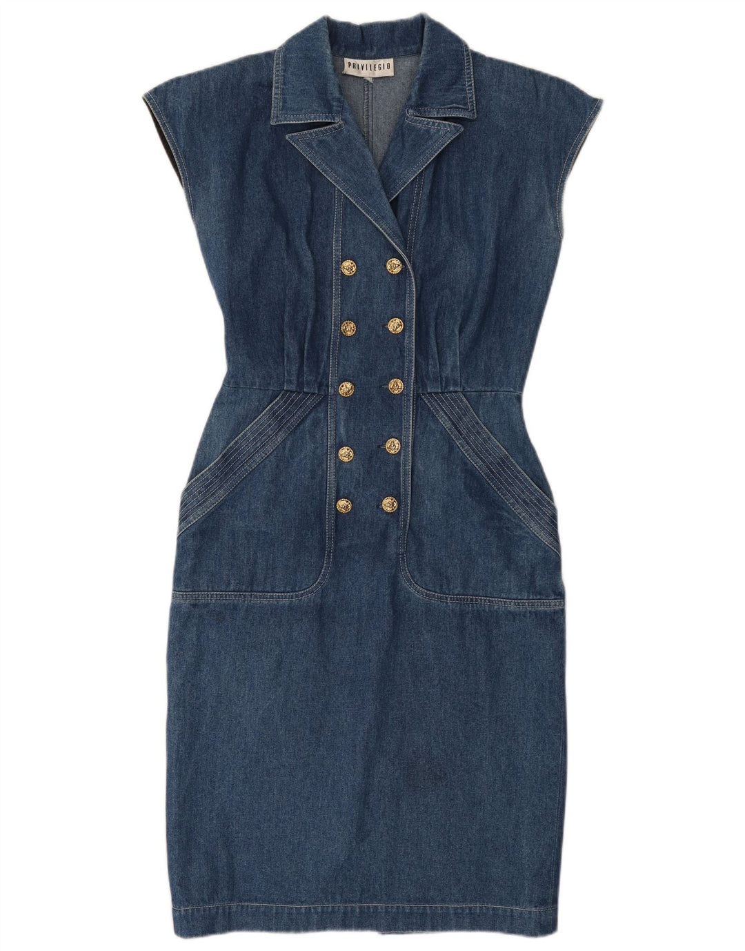 Privilegio Womens Denim Dress UK 14 Medium Blue