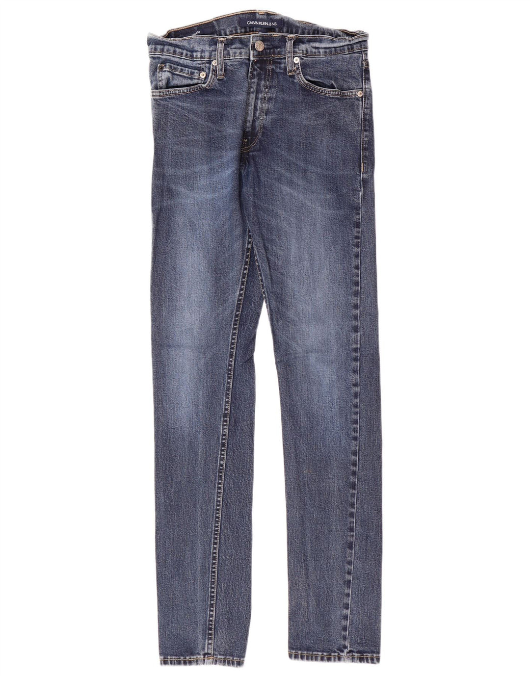CALVIN KLEIN Mens Slim Jeans W30 L32 Blue Cotton