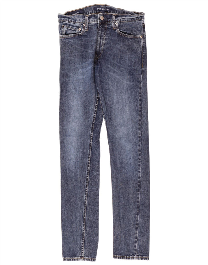 CALVIN KLEIN Mens Slim Jeans W30 L32 Blue Cotton