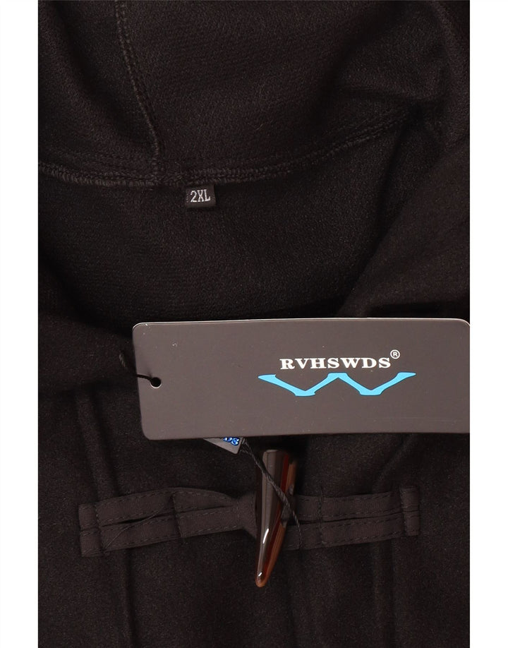 Womens Hooded Duffle Coat UK 20 2XL Black