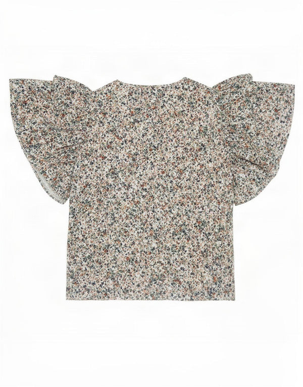 Zara Womens Batwing Blouse Top UK 14 Medium Multicoloured Floral Cotton