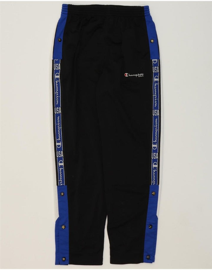CHAMPION Mens Graphic Tracksuit Trousers Medium  Black Colourblock Vintage Champion and Second-Hand Champion from Messina Hembry 
