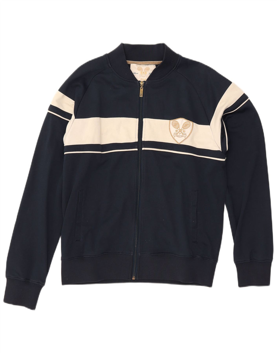 FILA Mens Tracksuit Top Jacket Medium Navy Blue Colourblock Polyester