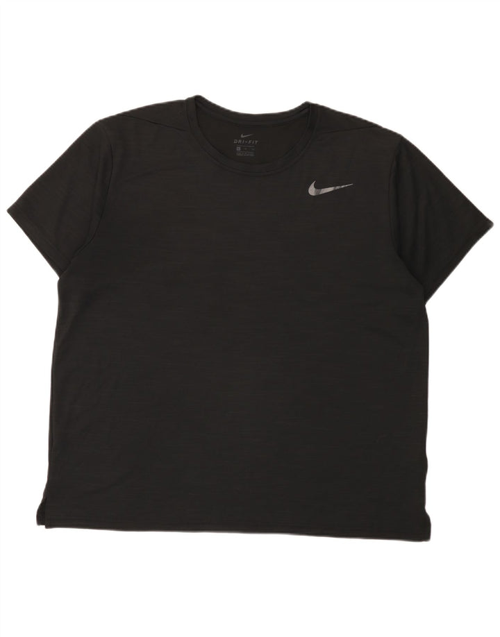 Nike Mens Dri Fit T-Shirt Top XL Black Flecked Polyester