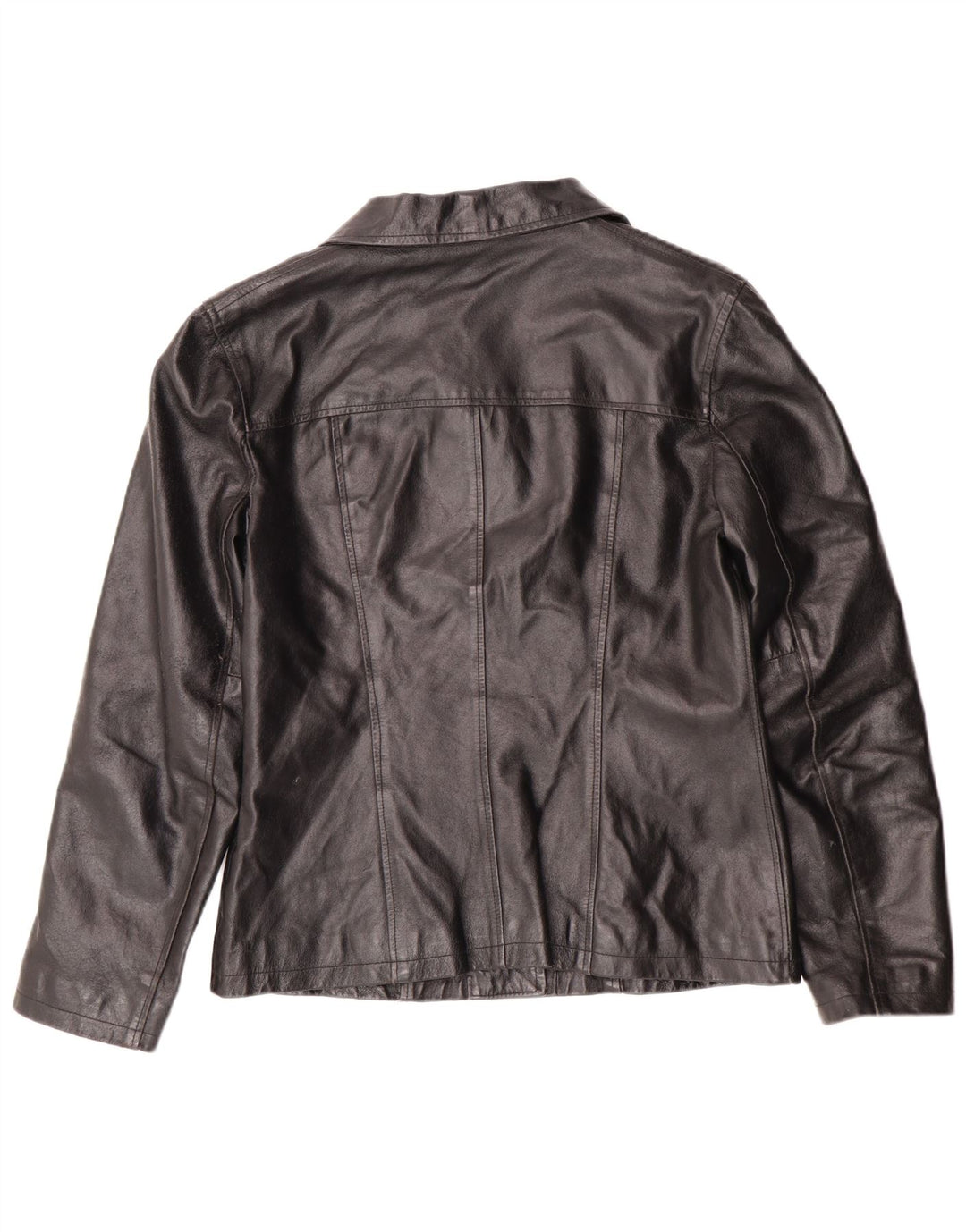 Vintage Womens Leather Jacket UK 12 Medium Black Leather Classic