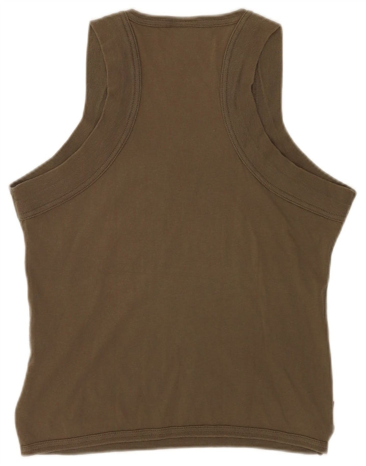 Levi's Womens Vest Top UK 12 Medium Khaki Cotton