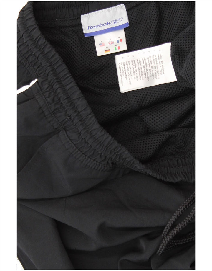 REEBOK Mens Tracksuit Trousers Joggers Small  Black Colourblock Polyester