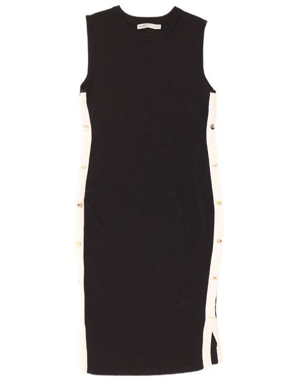 Oasis Womens Sleeveless Bodycon Dress UK 12 Medium Black Colourblock