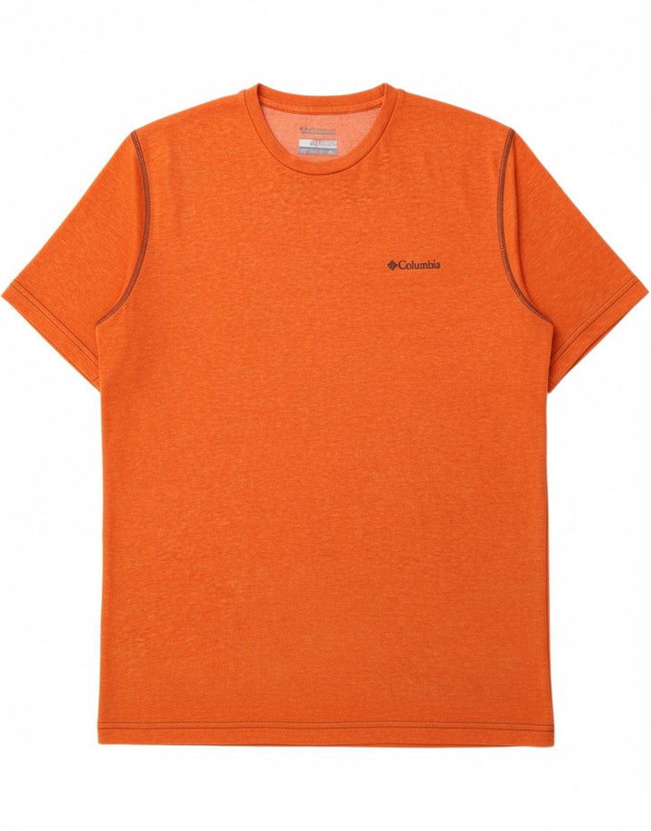 COLUMBIA Mens T-Shirt Top Medium Orange Cotton