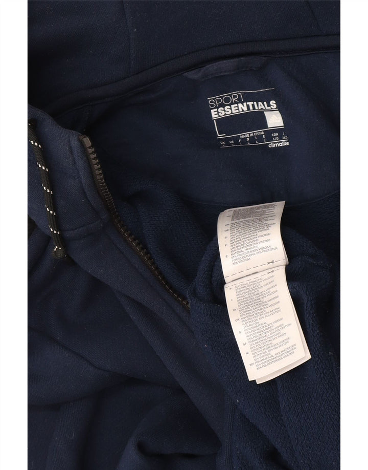 Adidas Mens Climalite Zip Hoodie Sweater Large Navy Blue Polyester