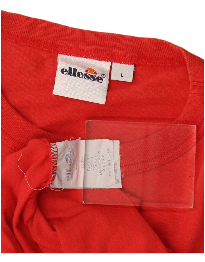 Ellesse Mens Graphic T-Shirt Top Large Red Cotton