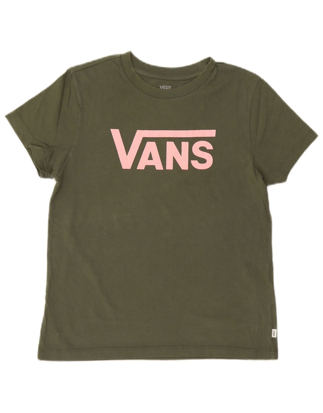 Vans Womens Graphic T-Shirt Top UK 12 Medium Khaki Cotton