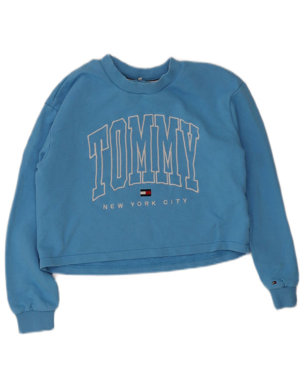 Tommy Hilfiger Boys Graphic Crop Hoodie Jumper 13-14 Years Blue