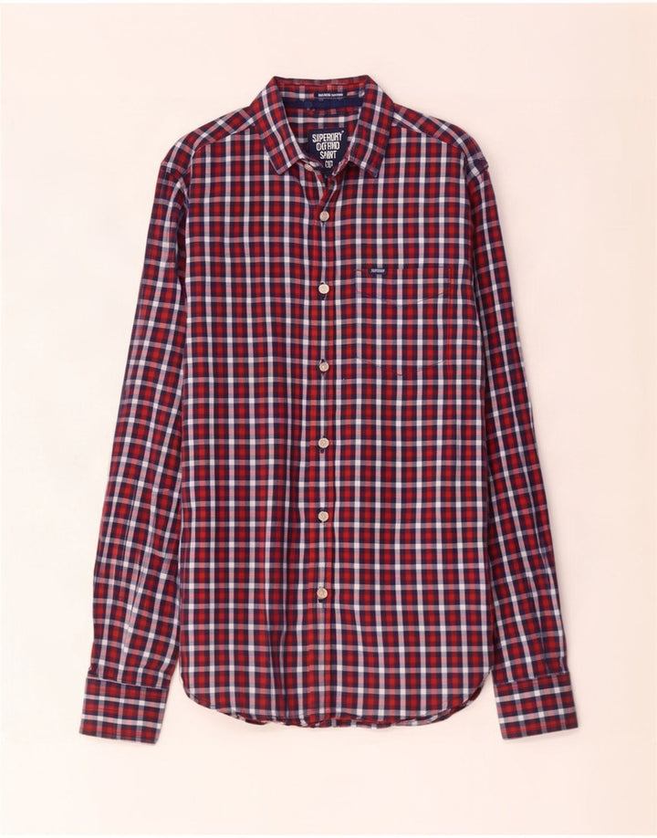 Superdry Mens Shirt Small Red Check Cotton