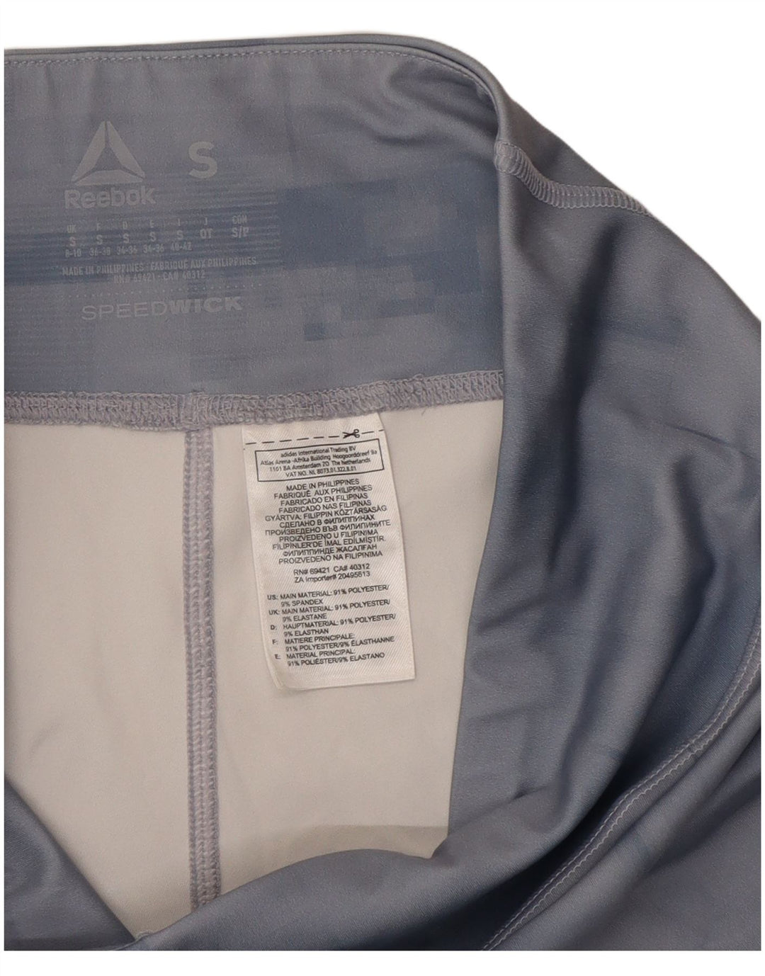 Reebok Womens Graphic Crop Leggings UK 8/10 Small Blue Polyester