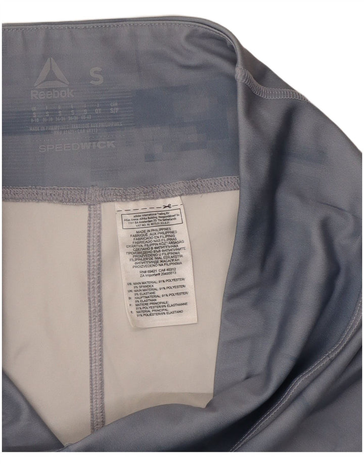 Reebok Womens Graphic Crop Leggings UK 8/10 Small Blue Polyester