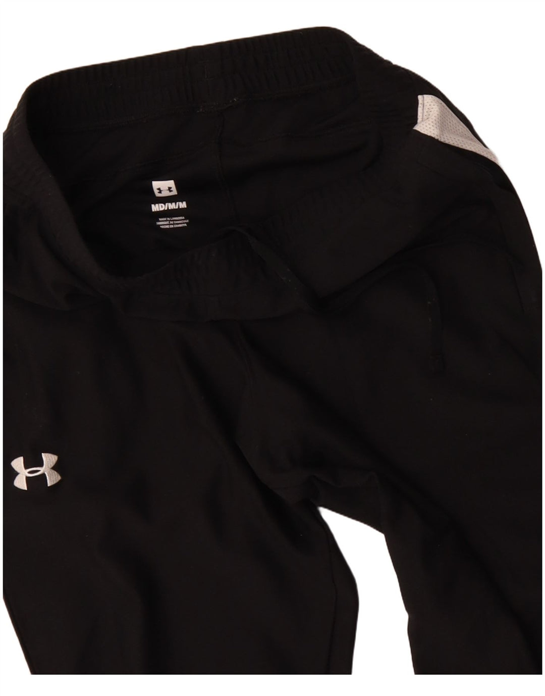 Under Armour Mens Tracksuit Trousers Medium  Black Colourblock Polyester