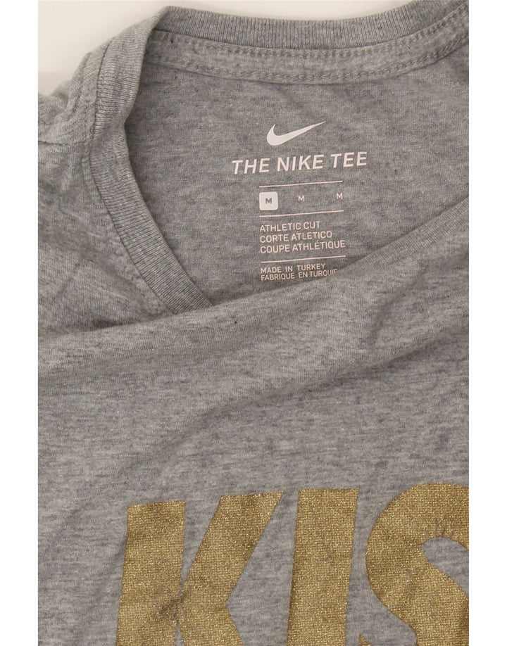 NIKE Womens Athletic Cut Graphic T-Shirt Top UK 14 Medium Grey Vintage Nike and Second-Hand Nike from Messina Hembry 