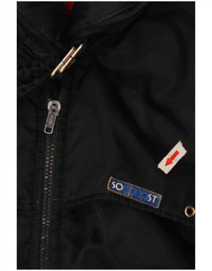 VINTAGE Mens Windbreaker Jacket IT 54 2XL Black Colourblock Polyamide