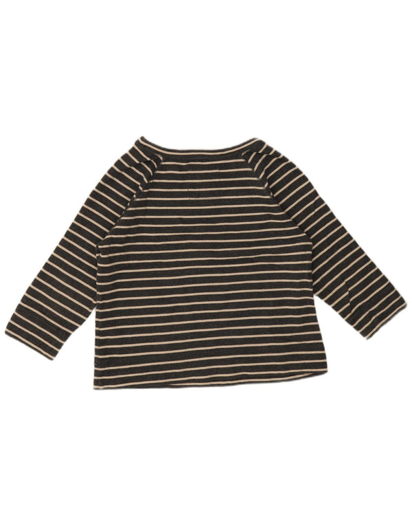 Boden Womens Top 3/4 Sleeve UK 14 Large Navy Blue Striped Cotton