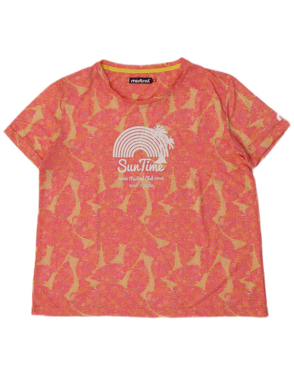 Mistral Womens Graphic T-Shirt Top UK 14 Medium Pink Floral