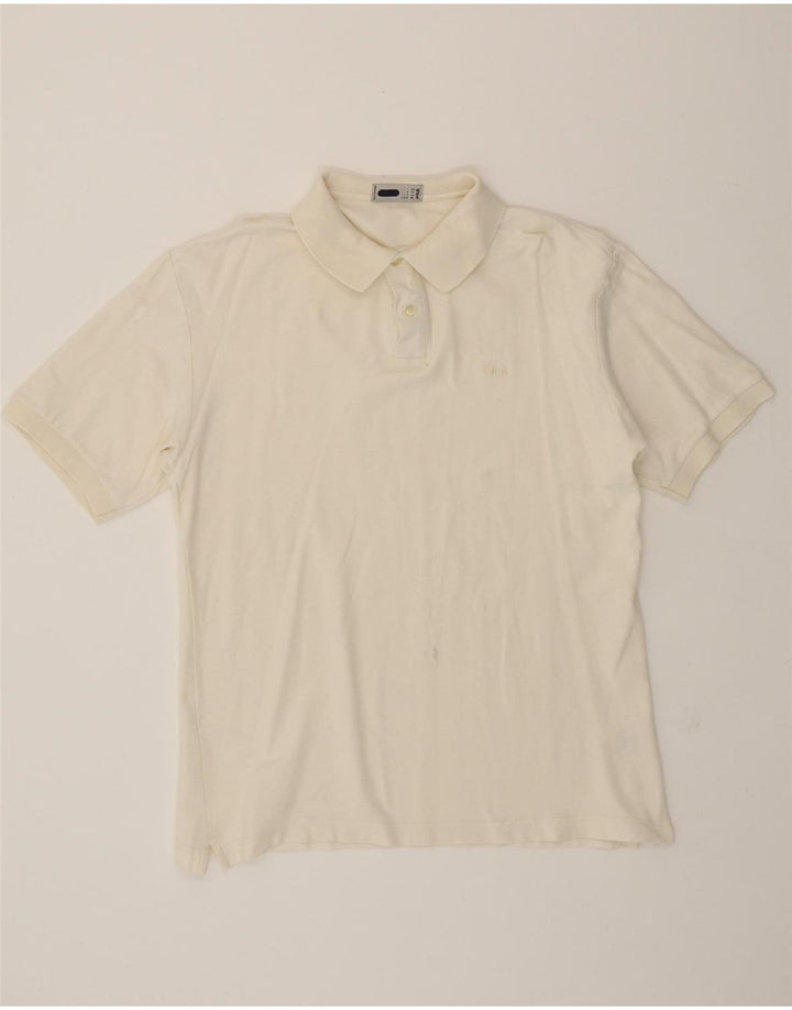 FILA Mens Polo Shirt IT 52 Large Off White Vintage Fila and Second-Hand Fila from Messina Hembry 