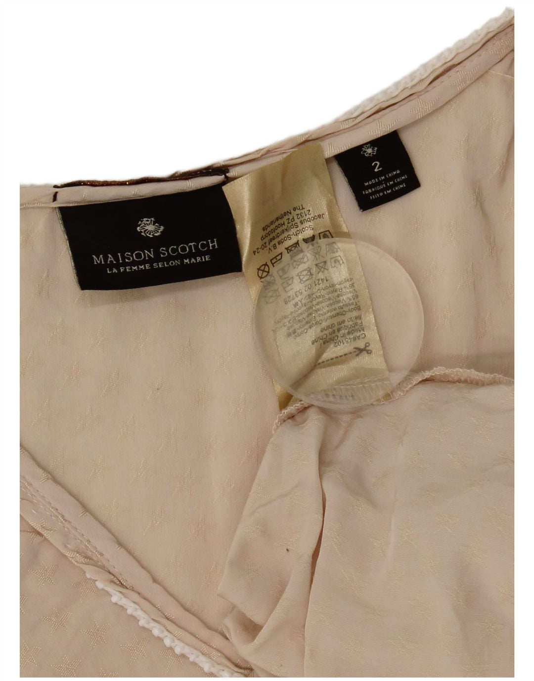 Maison Scotch Womens Oversized Vest Top US 2 XS Beige Viscose