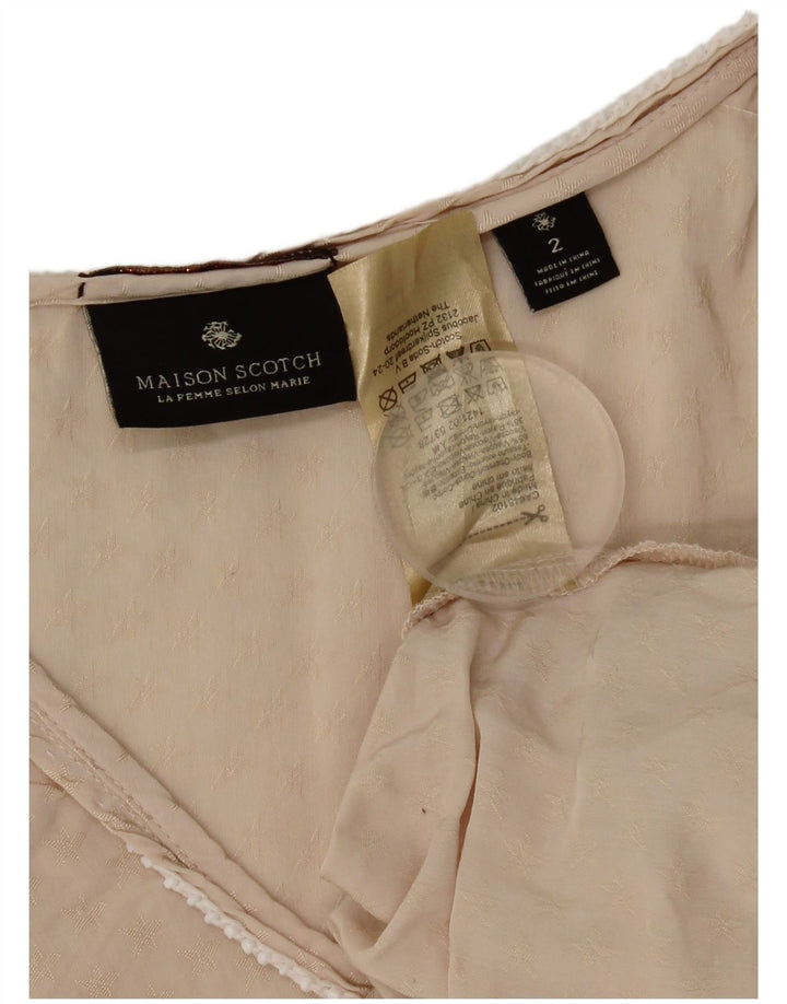 Maison Scotch Womens Oversized Vest Top US 2 XS Beige Viscose
