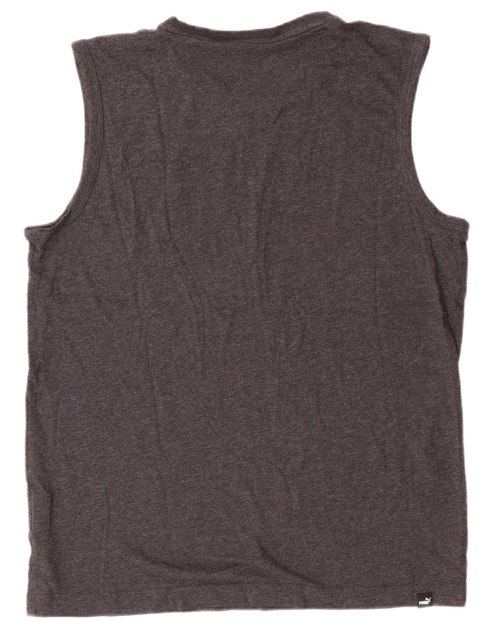 PUMA Mens Graphic Vest Top Medium Grey Flecked Cotton