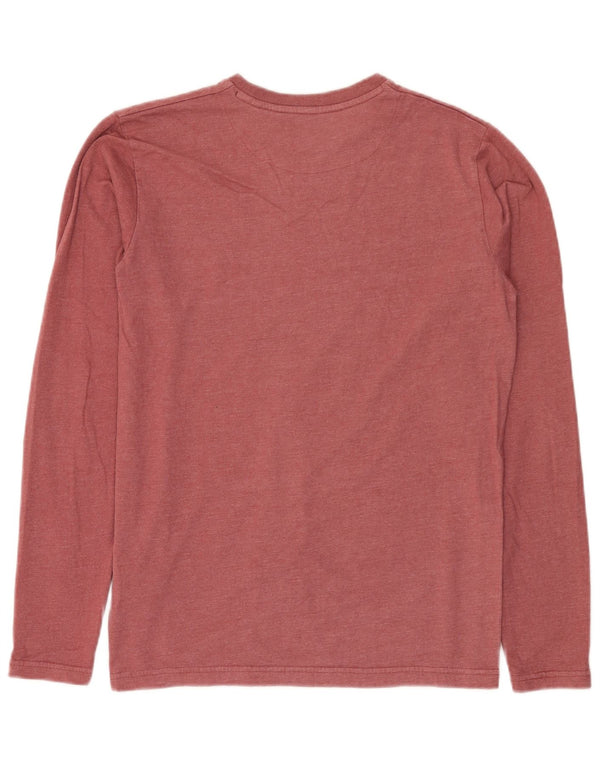 Weird Fish Mens Top Long Sleeve Small Red Cotton