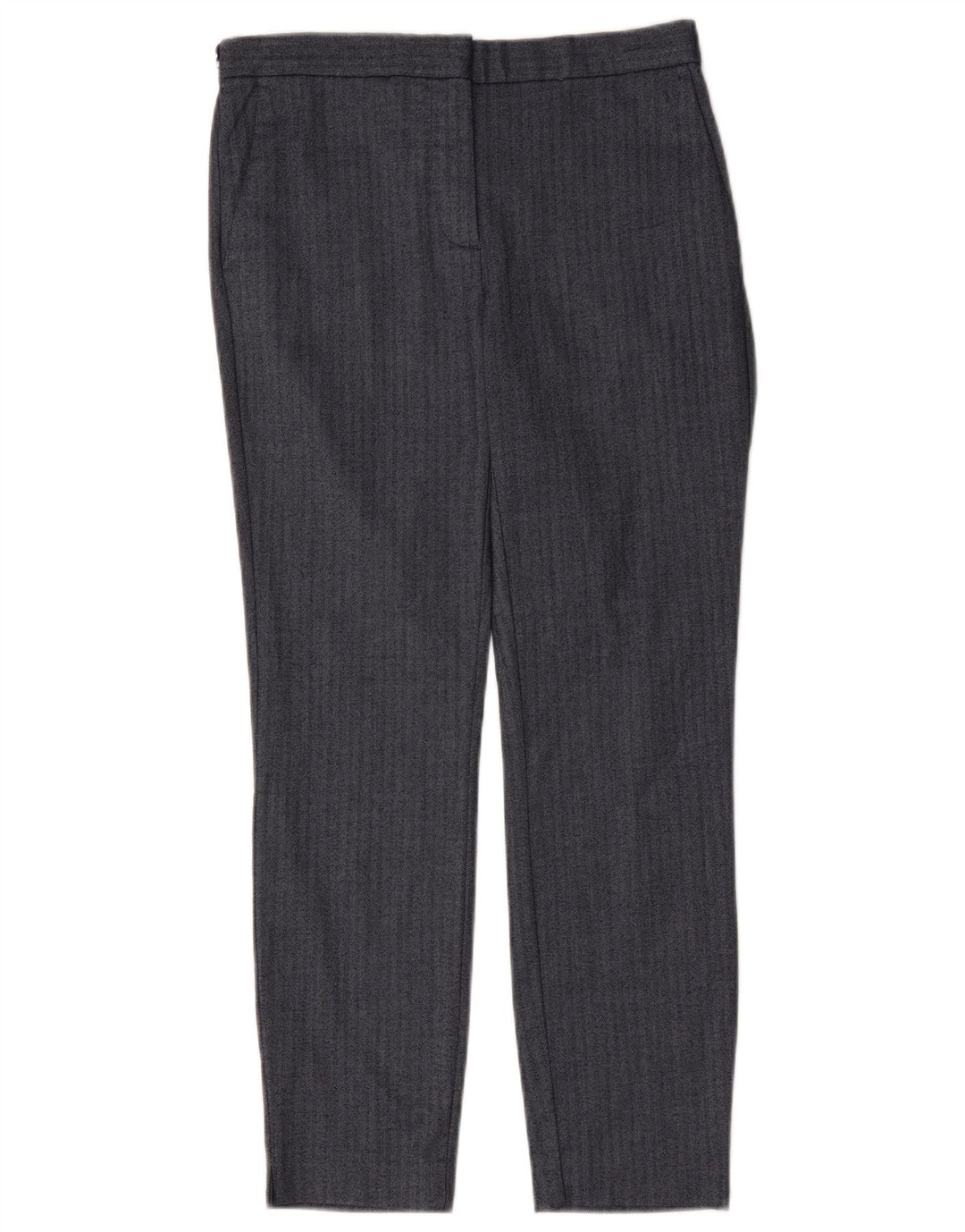 Zara Womens Slim Suit Trousers Medium W28 L27 Navy Blue Herringbone
