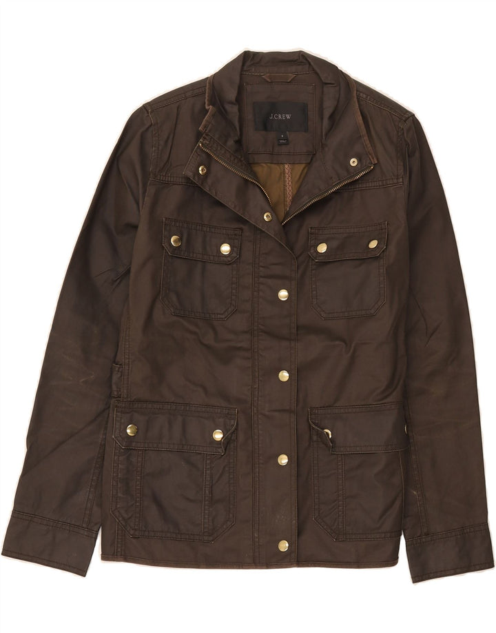 J. CREW Womens Utility Jacket UK 10 Small Brown Cotton