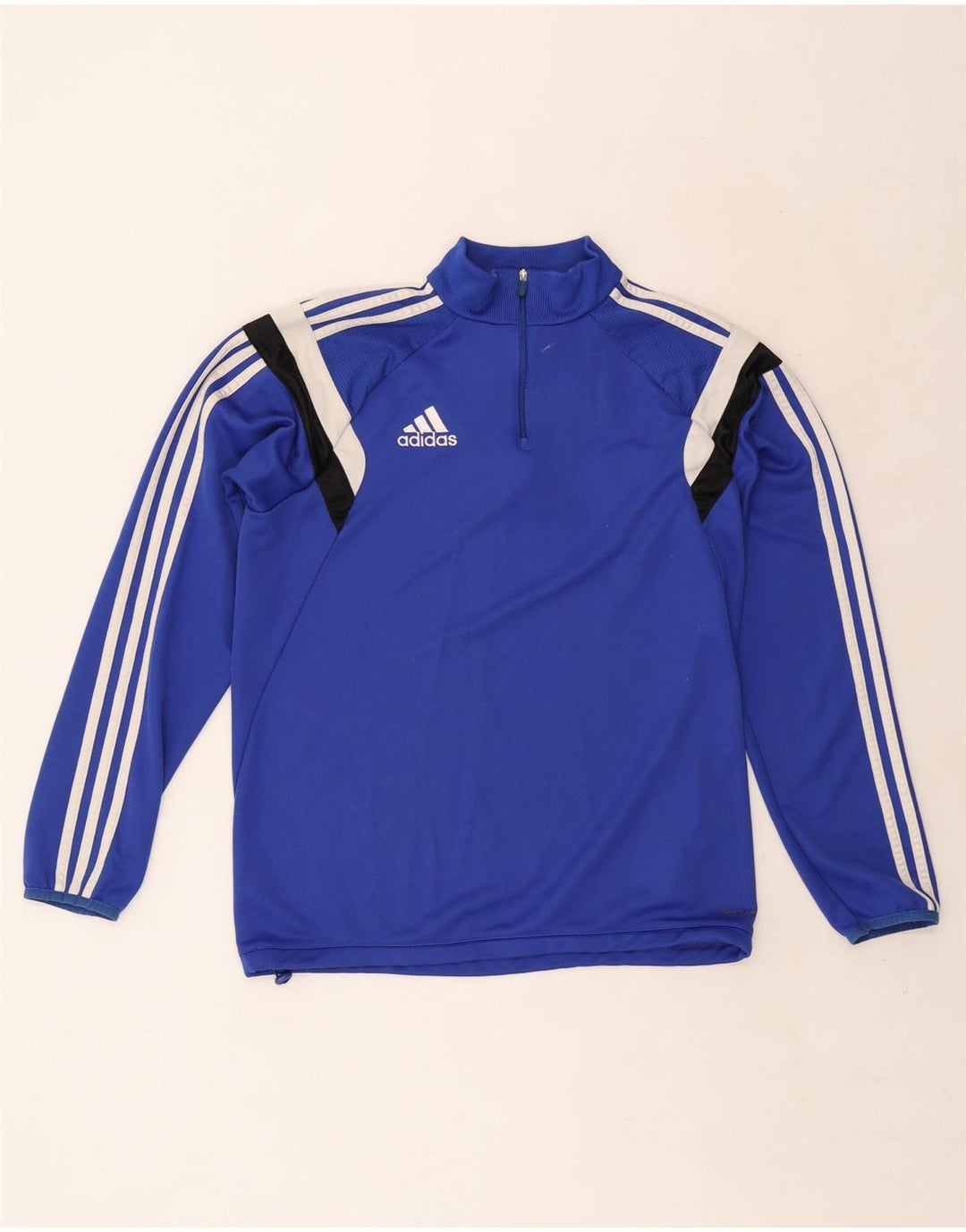 ADIDAS Mens Climalite Pullover Tracksuit Top Medium Blue Colourblock