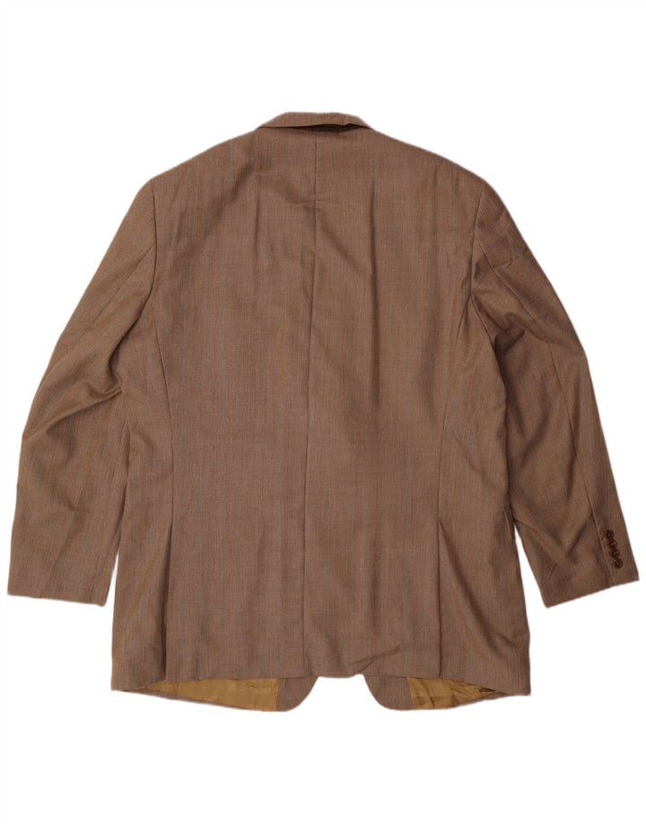 IZOD Mens Longline 2 Button Blazer Jacket UK 46 3XL Beige Houndstooth