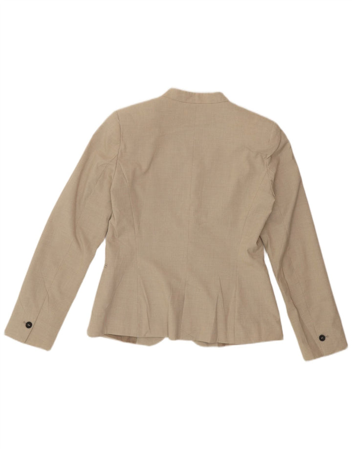 Zara Womens 1 Button Blazer Jacket EU 38 Small Beige Houndstooth