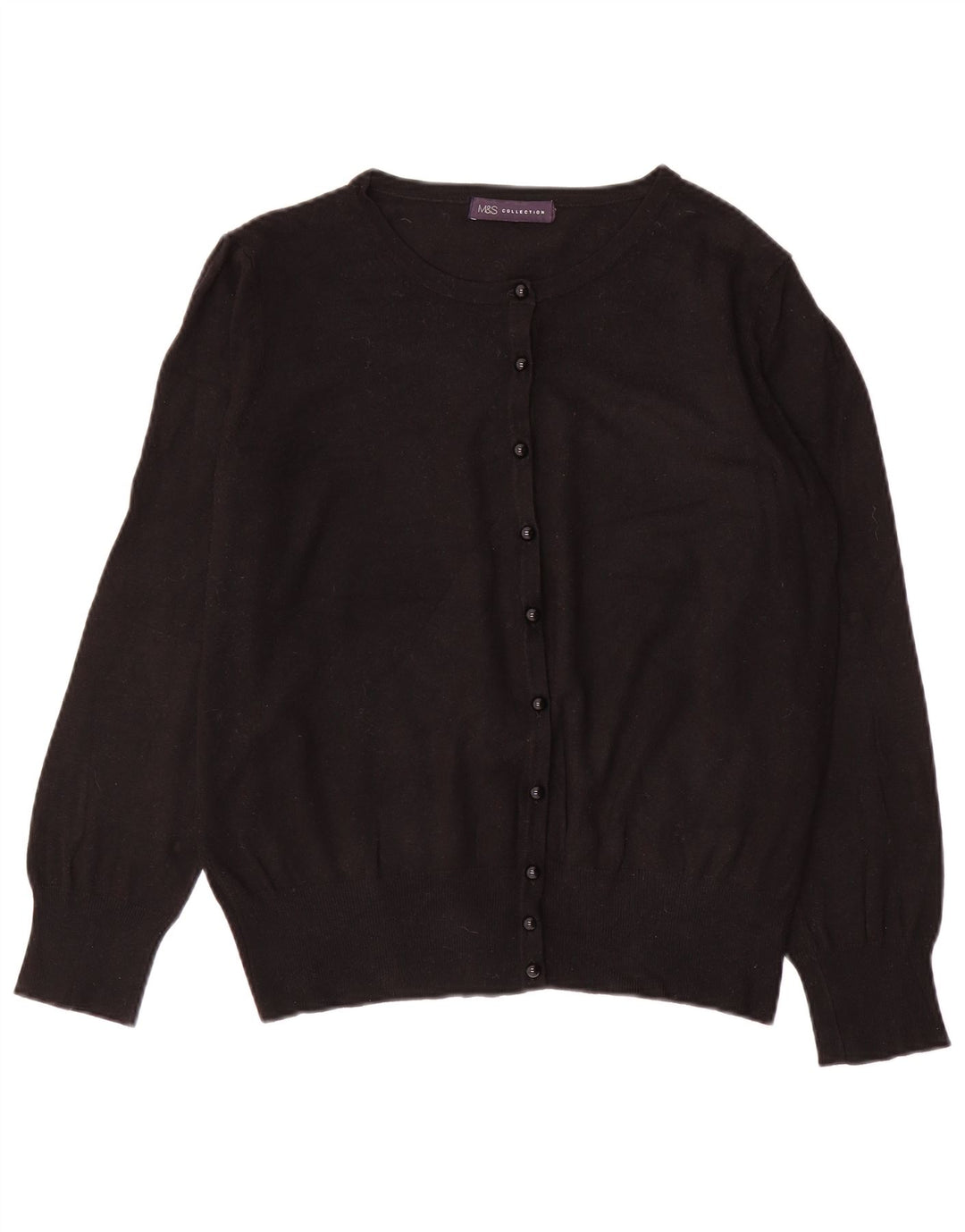 MARKS & SPENCER Womens Crop Cardigan Sweater UK 14 Medium Black