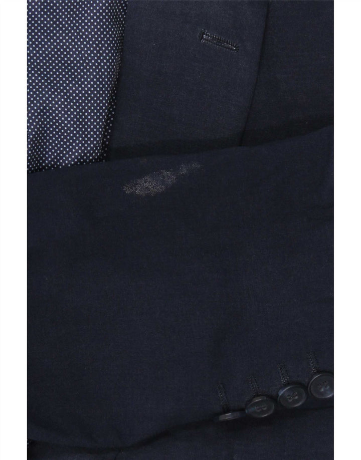 Marks & Spencer Mens 2 Button Blazer Jacket UK 38 Medium Navy Blue Wool
