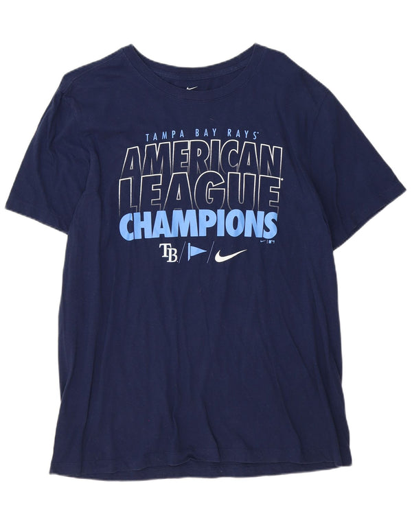 Nike Mens Tampa Bay Rays Graphic T-Shirt Top Large Navy Blue