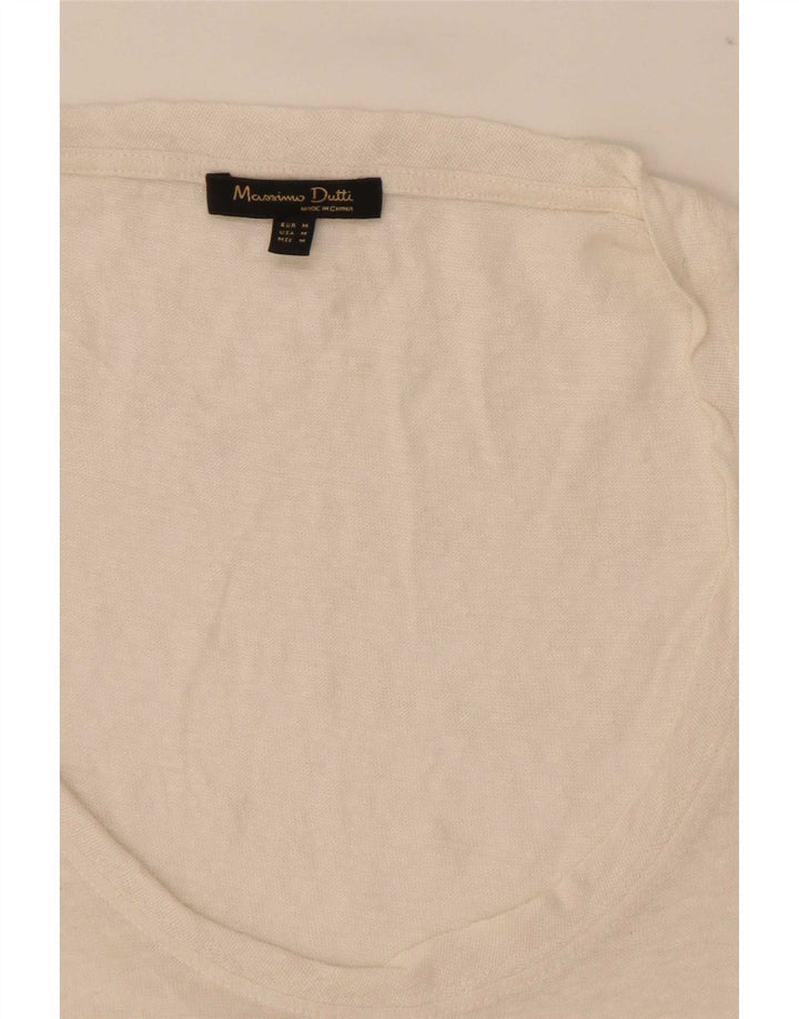 Massimo Dutti Womens Vest Top UK 14 Medium Off White