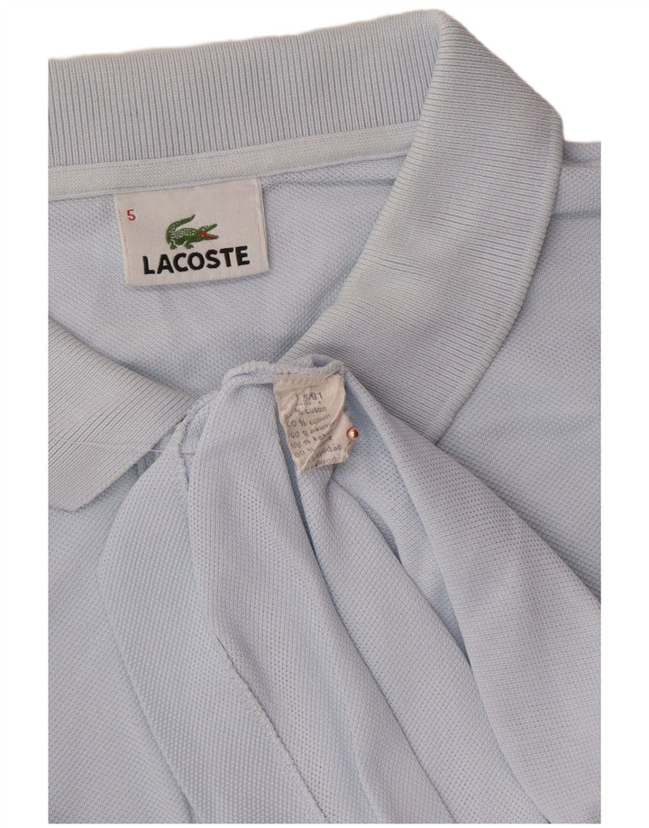 LACOSTE Mens Polo Shirt Size 5 Large Blue Cotton