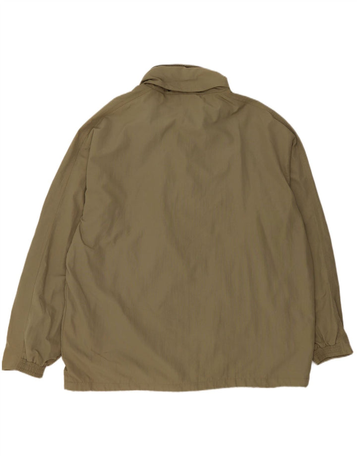 DIADORA Mens Hooded Rain Jacket UK 42 XL Khaki Polyamide