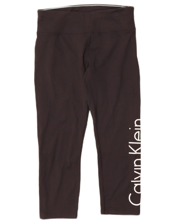 Calvin Klein Womens Graphic Leggings UK 10 Small Black Nylon