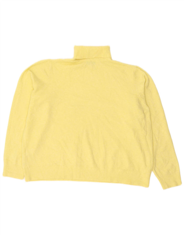 Marks & Spencer Womens Roll Neck Jumper Sweater UK 18 XL Yellow Polyester