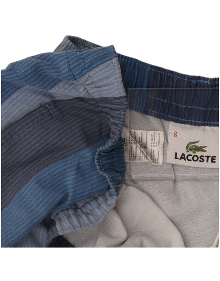 Lacoste Mens Swimming Shorts Size 8 3XL Blue Striped Cotton