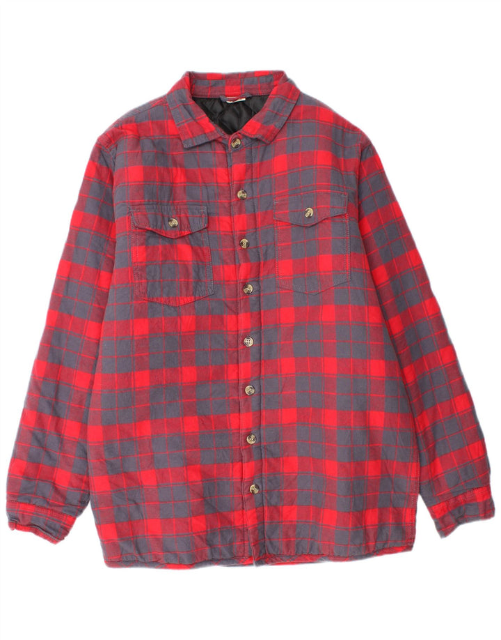 Vintage Mens Lumberjack Flannel Shirt IT 48/50 Medium Red Check Cotton